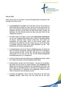 Infos zur Taufe
